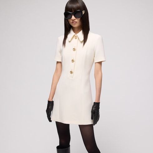 Women's Crêpe Wool Buttoned Dress