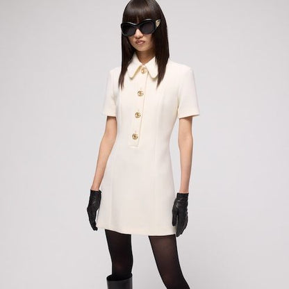 Women's Crêpe Wool Buttoned Dress