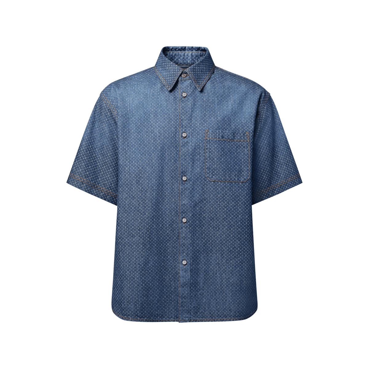 Men's Reflective Chambray Short-Sleeved Shirt