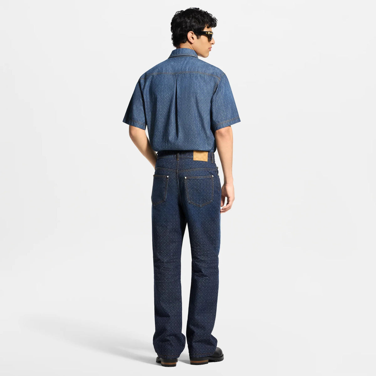 Men's Reflective Chambray Short-Sleeved Shirt