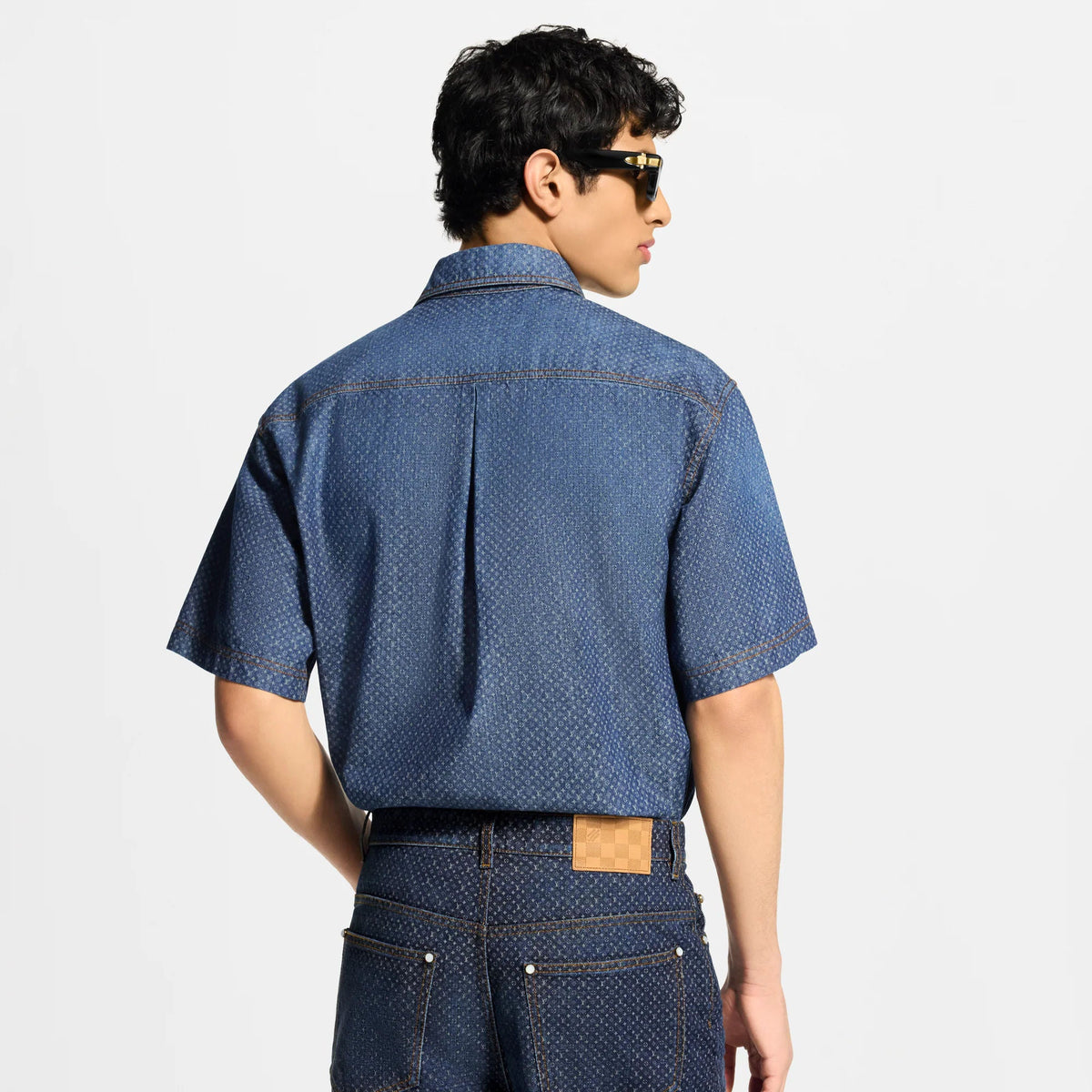 Men's Reflective Chambray Short-Sleeved Shirt