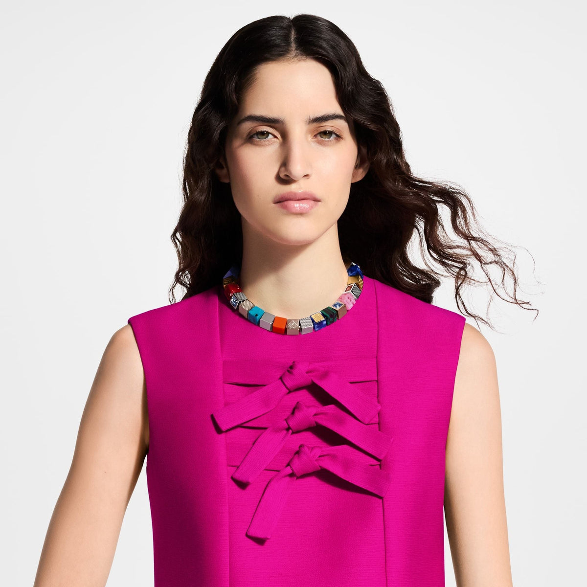 Women's Bow Detail Wool Silk Mini Dress