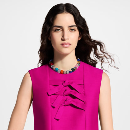 Women's Bow Detail Wool Silk Mini Dress