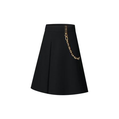 Women's Chain Detail Wool A-Line Mini Skirt