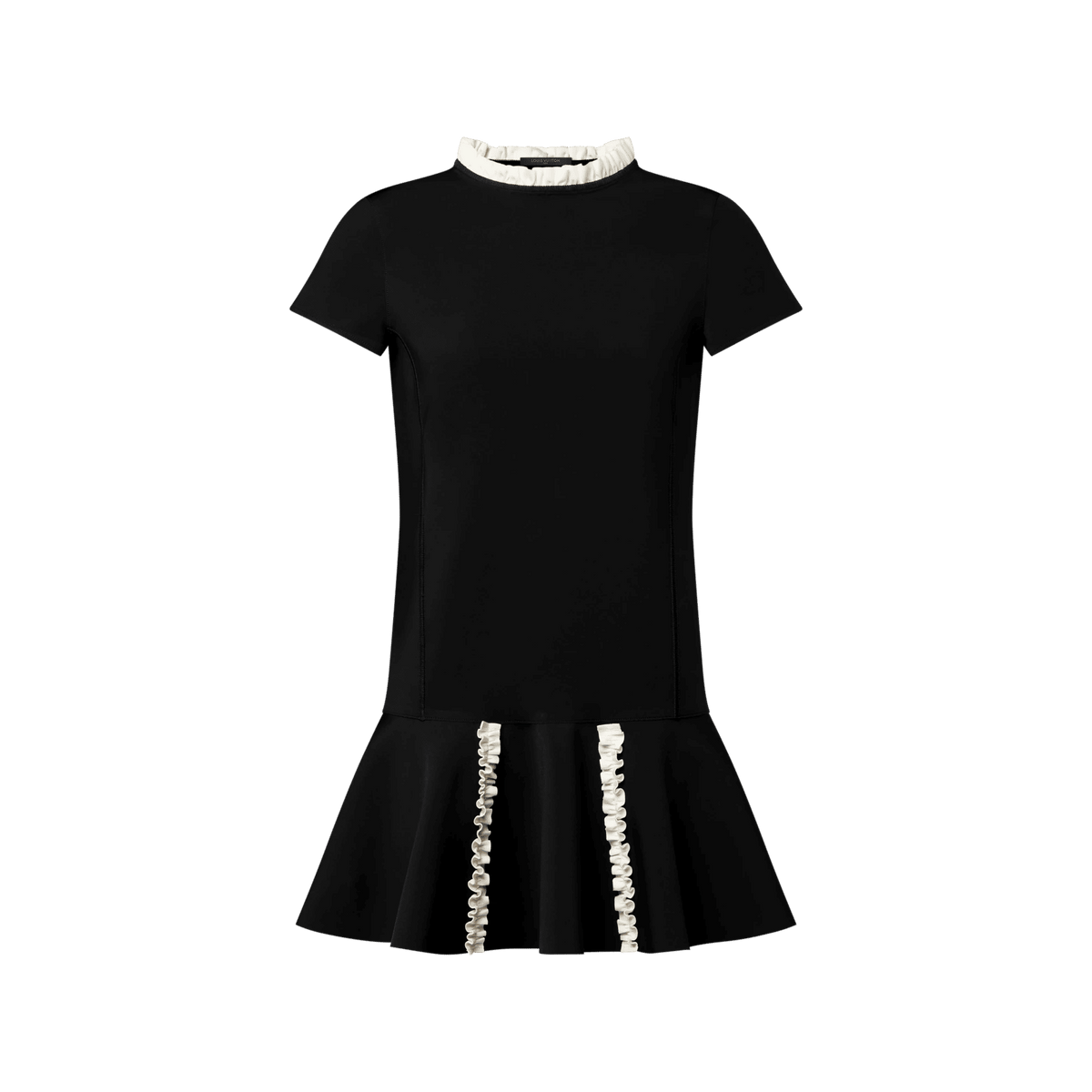Women's Contrast Ruffle Trim Dress