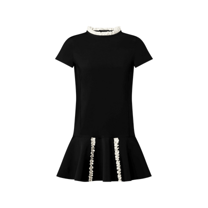 Women's Contrast Ruffle Trim Dress