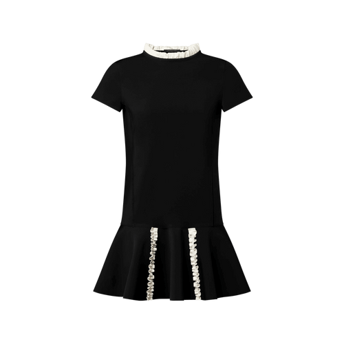 Women's Contrast Ruffle Trim Dress