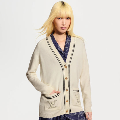 Women's Contrast Accent Oversized Cardigan