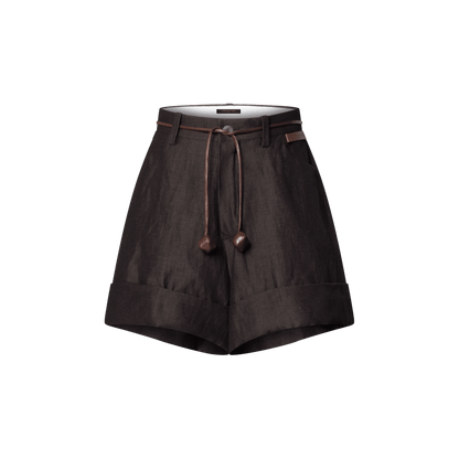 Women's Cord Belt Tailored Shorts