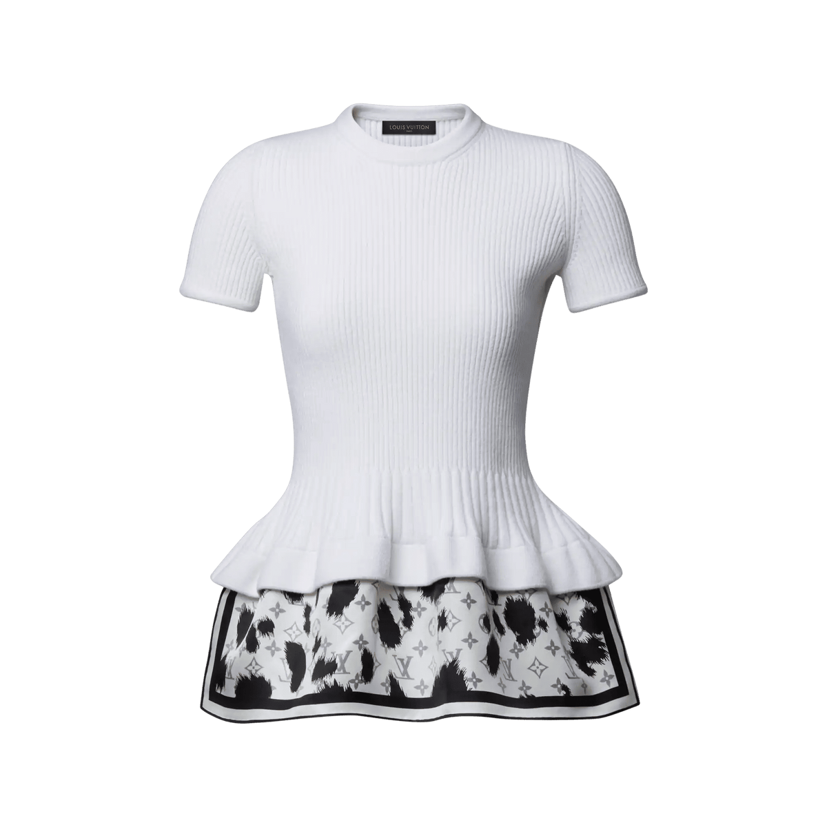Women's Cow Print Insert Knit Top