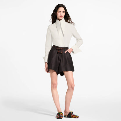 Women's Cord Belt Tailored Shorts