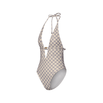 Women's Damier V-Neck Swimsuit