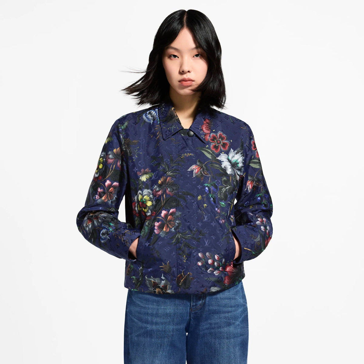 Women's Dark Floral Print Jacket