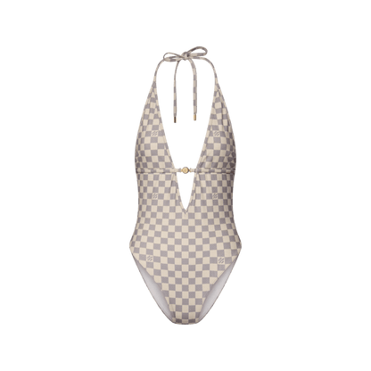 Women's Damier V-Neck Swimsuit