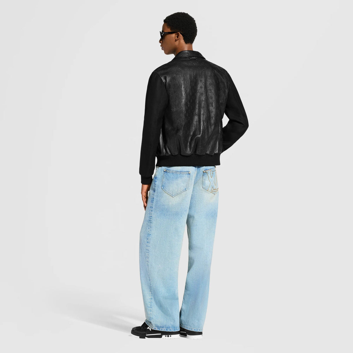 Men's Debossed Monogram Mix Leather Blouson