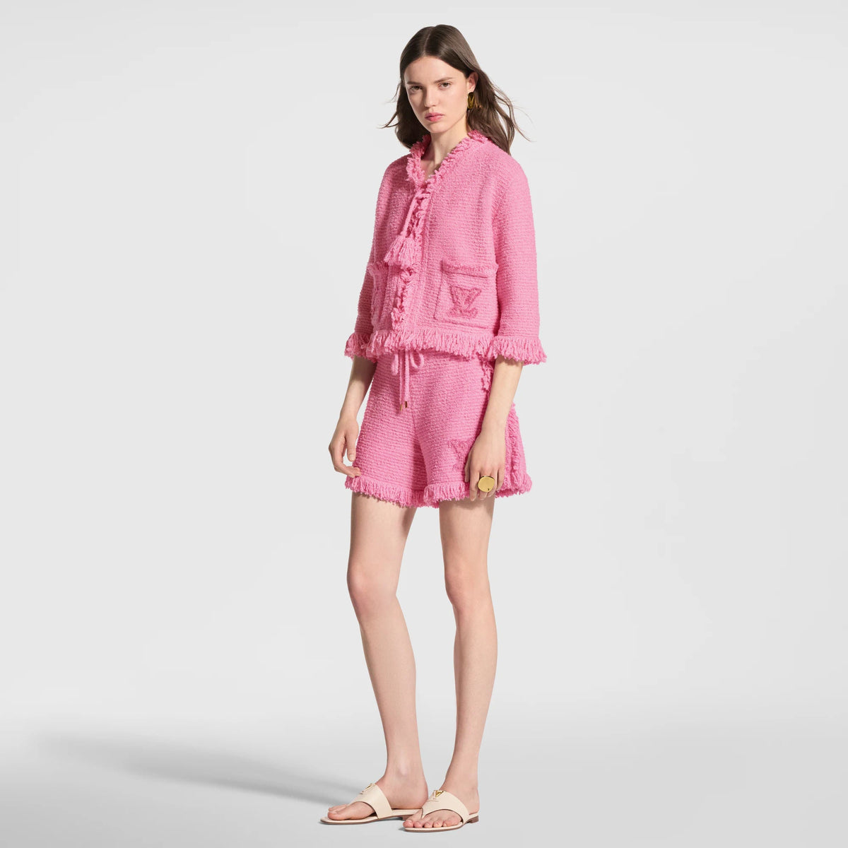 Women's Fringe Hem Toweling Jacket