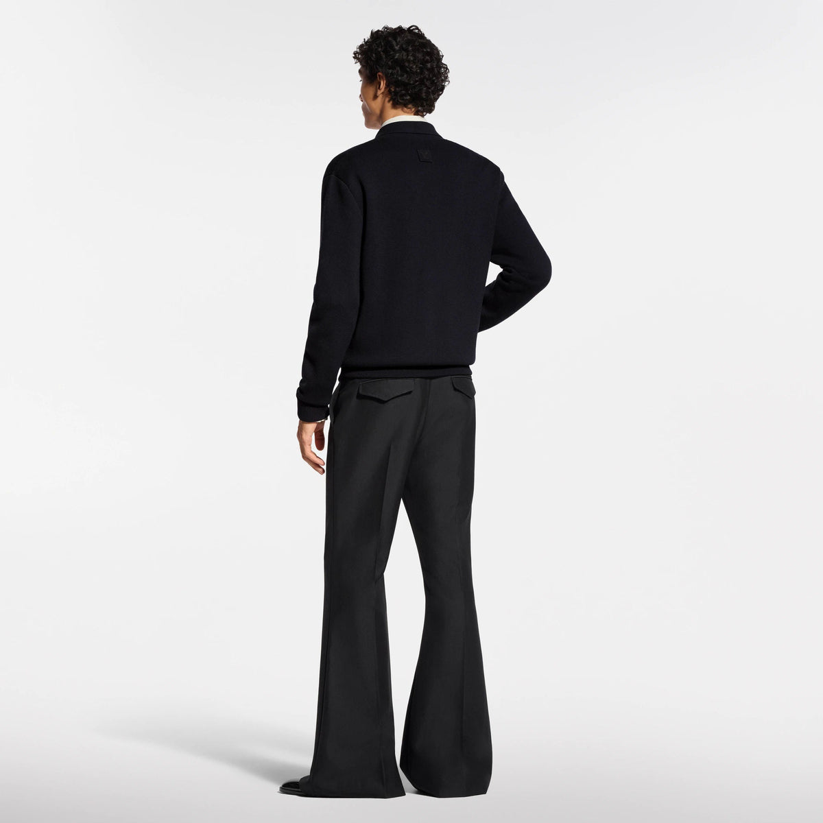 Men's Knit Wool Blouson With Leather Details