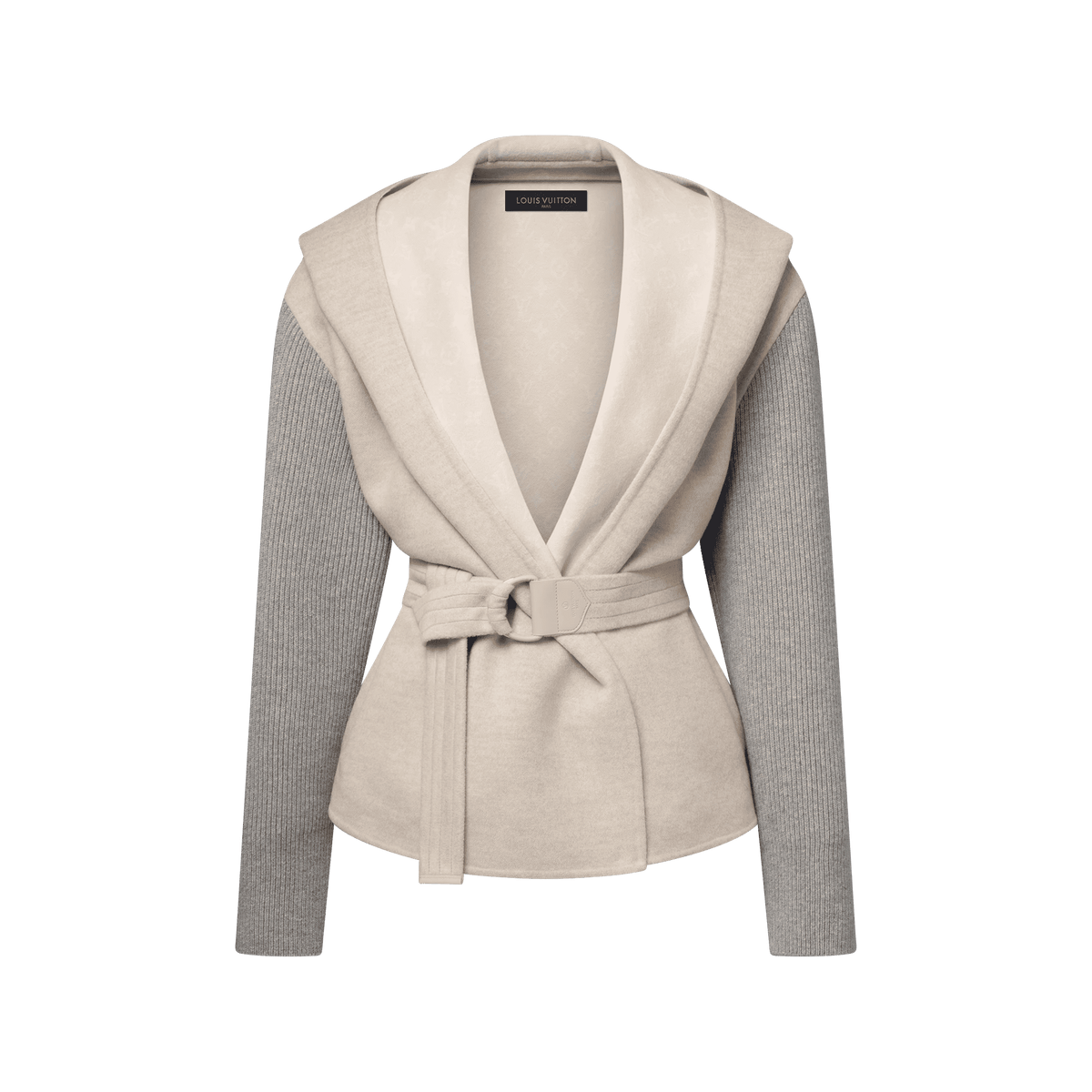 Women's Knit Sleeve Hooded Wrap Coat
