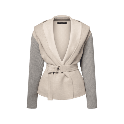 Women's Knit Sleeve Hooded Wrap Coat