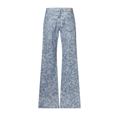 Women's Floral Laser Print Flared Jeans