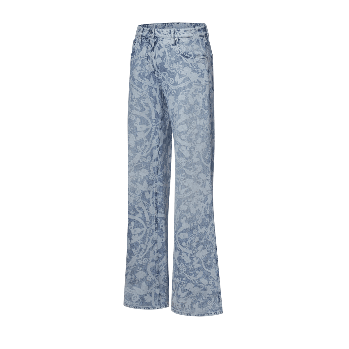 Women's Floral Laser Print Flared Jeans