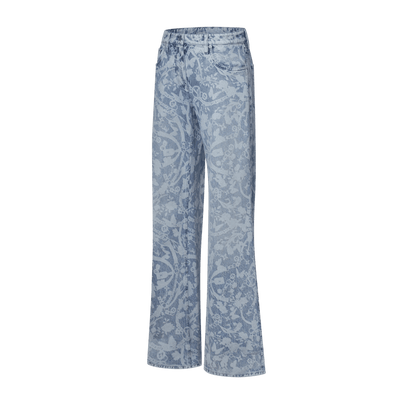 Women's Floral Laser Print Flared Jeans