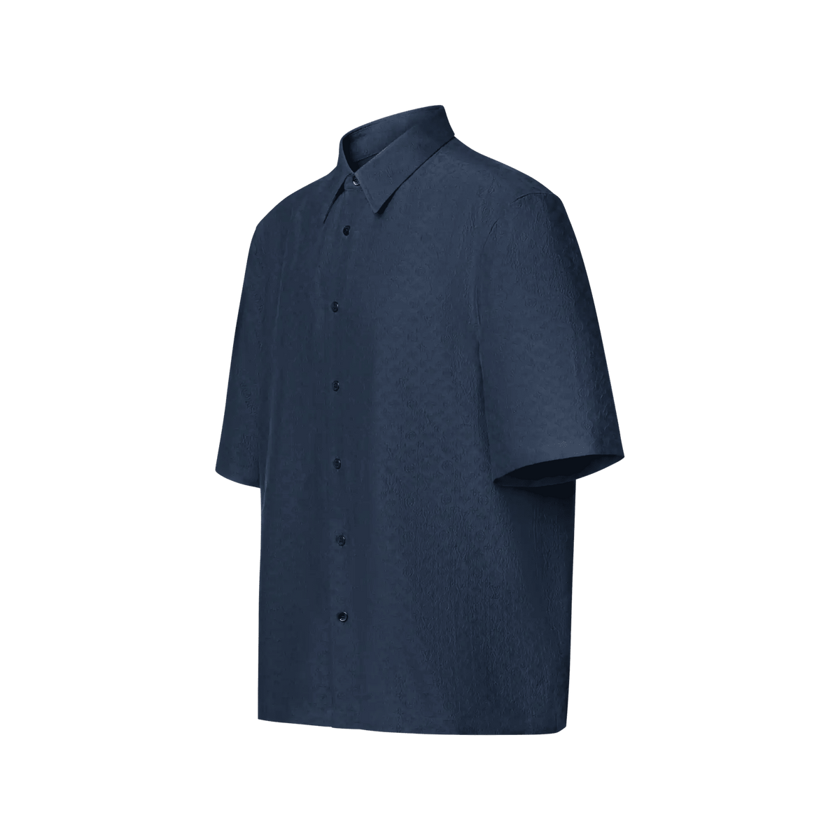 Men's Embossed Silk Cotton Short-Sleeved Shirt