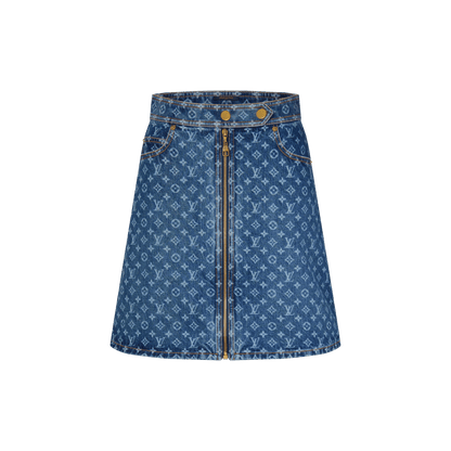 Women's Monogram Denim A-Line Skirt
