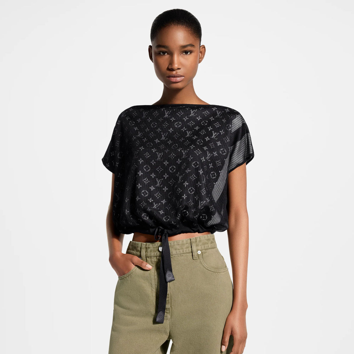 Women's Monogram Lined Mesh Top