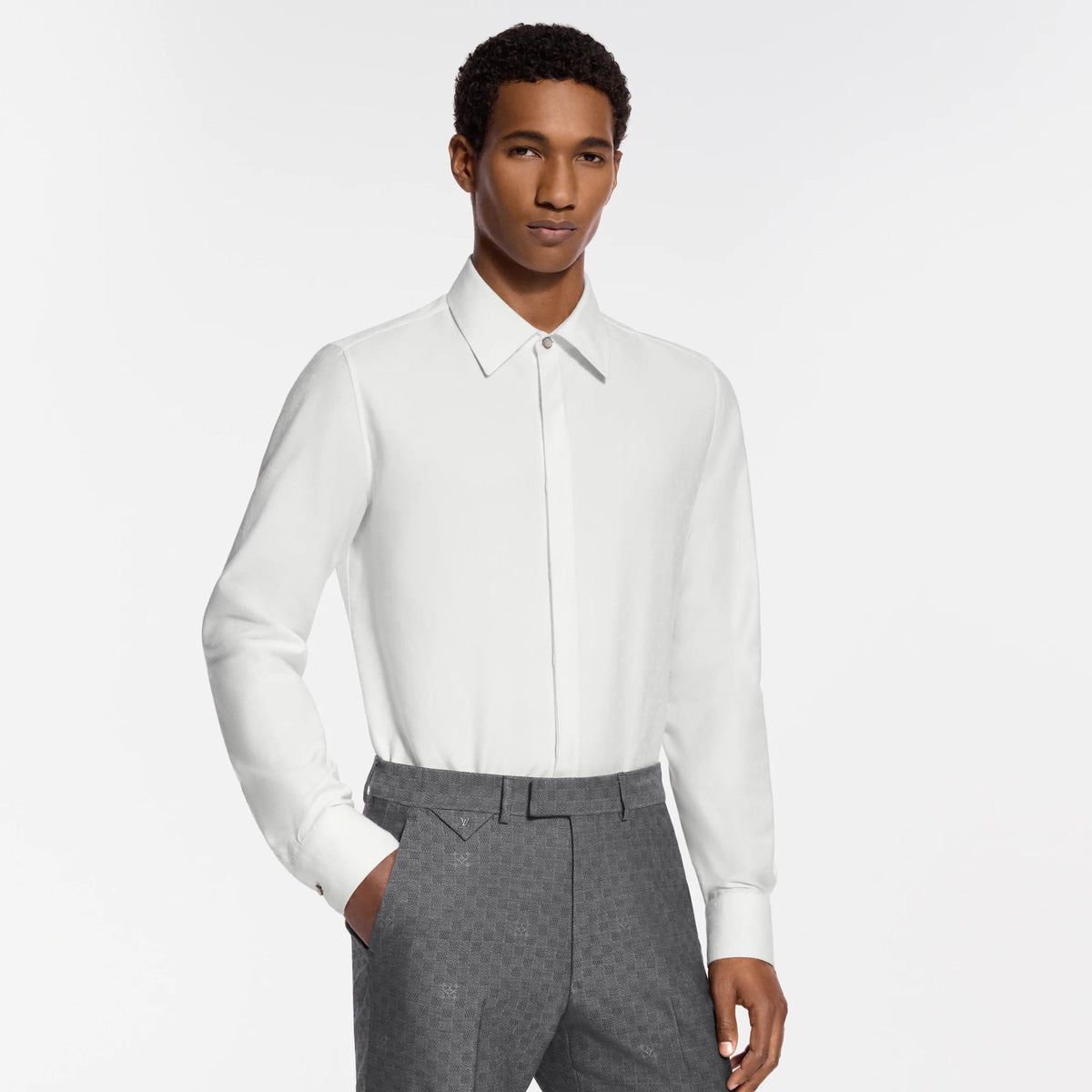Men's Monogram Long-Sleeved Evening Shirt