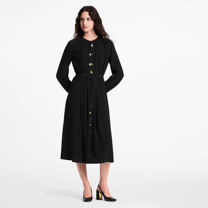 Women's Monogram Accent Pleat Dress