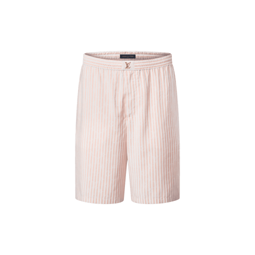 Men's Monogram Striped Silk Shorts