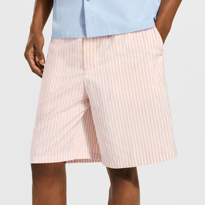 Men's Monogram Striped Silk Shorts