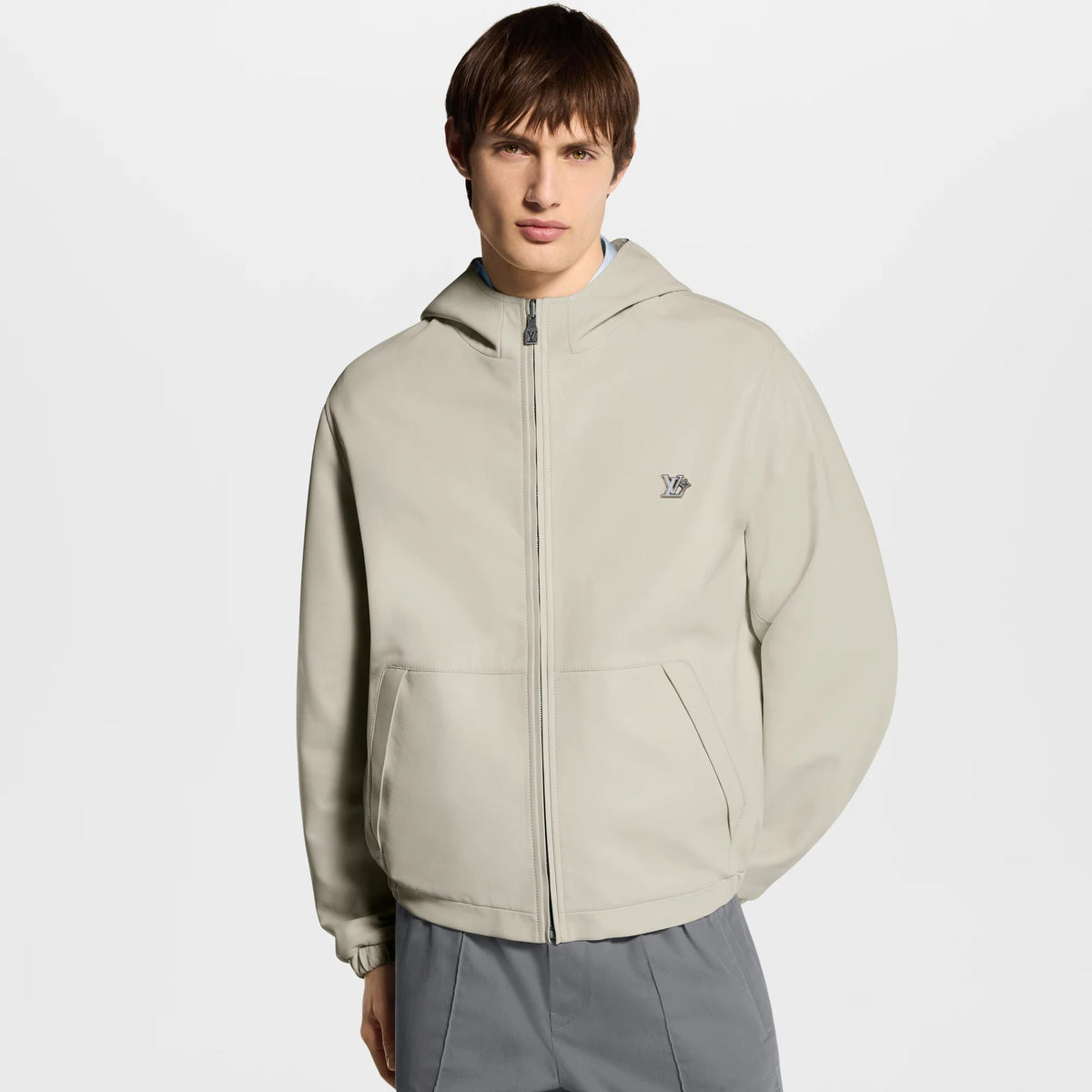 Men's Reversible Leather Hooded Blouson