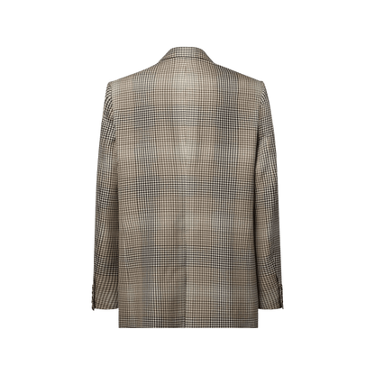 Men's Relaxed Wool Checked Single-Breasted Jacket