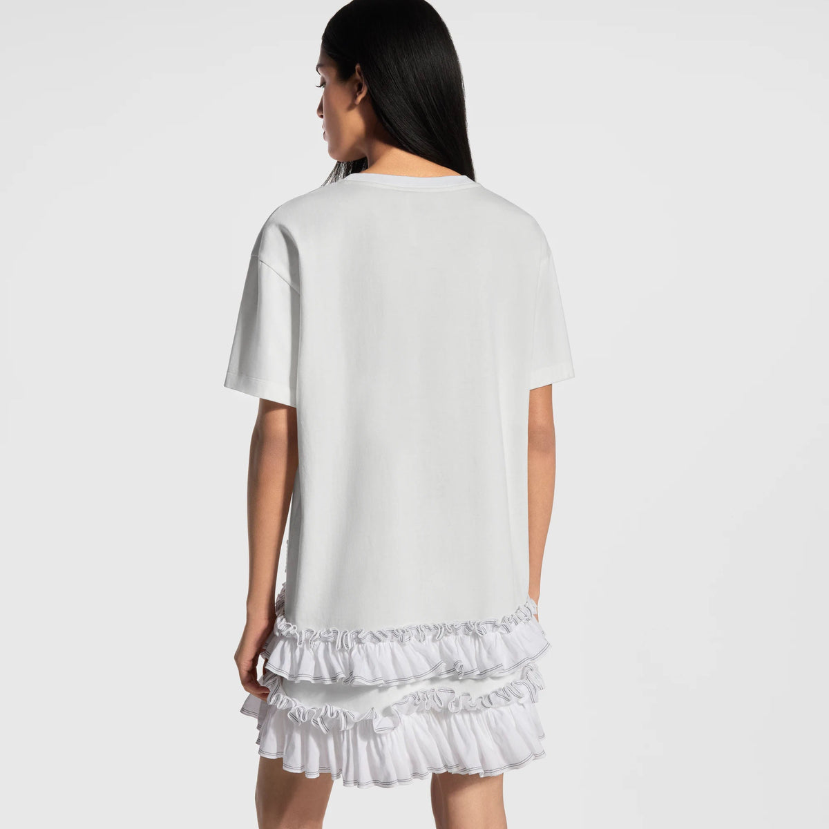 Women's Ruffle Trim T-Shirt Dress