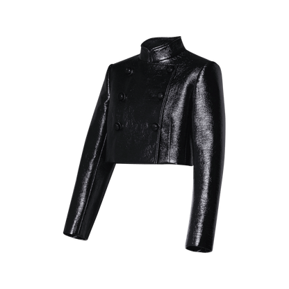 Women's Vinyl-Effect Cropped Jacket