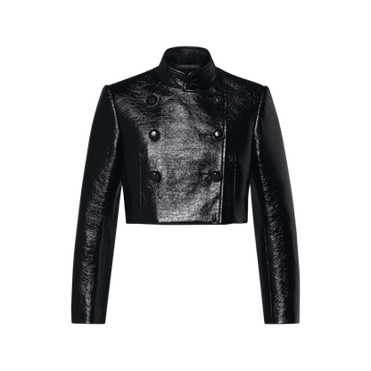 Women's Vinyl-Effect Cropped Jacket