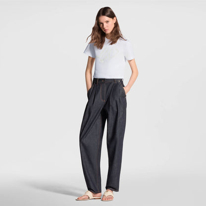 Women's Wide-Cut Pleat Jeans
