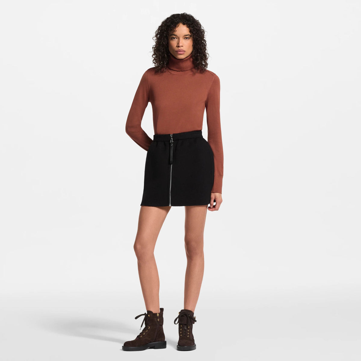 Women's Zipper Front Mini Skirt
