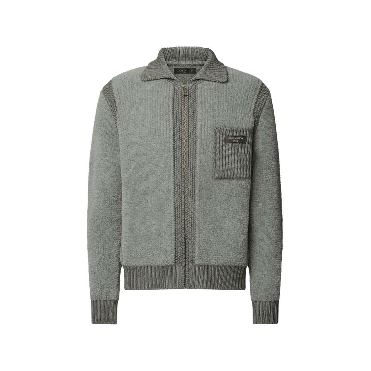 Men's Zippered Textured Overshirt
