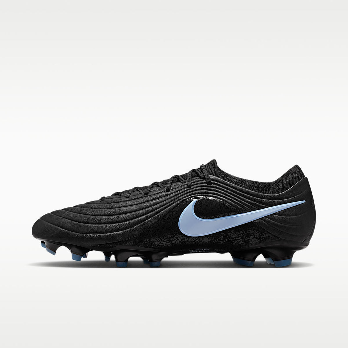 Tiempo Maestro Elite Low-Top Performance Soccer Cleats TECHLEATHER Black/Ice Blue