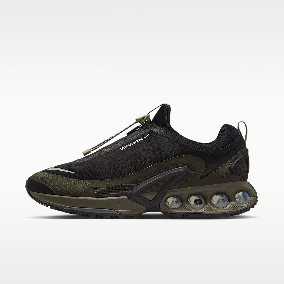 Air Max Dn Roam Men's Shoes Water-Repellent Black/Cargo Khaki/Stone/Metallic Silver
