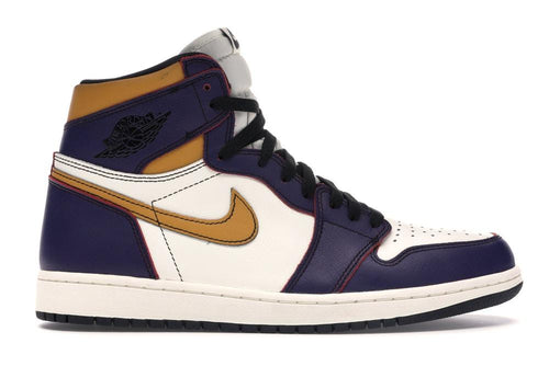 Retro High-Top Sneakers in Court Purple/Black-Sail-University Gold - CD6578-507